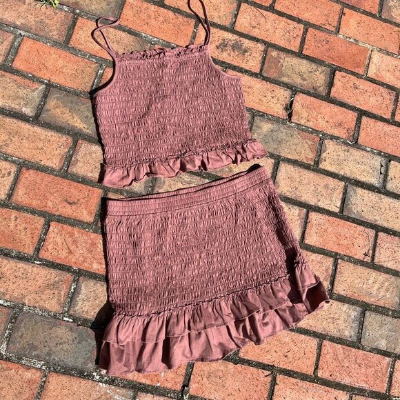 Anthropologie Forever That Girl Smocked Skirt Set NWT - Picture 4 of 8